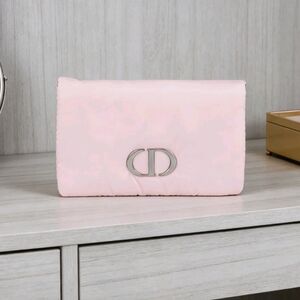 Dior Light Pink Wristlet with Silver Emblem